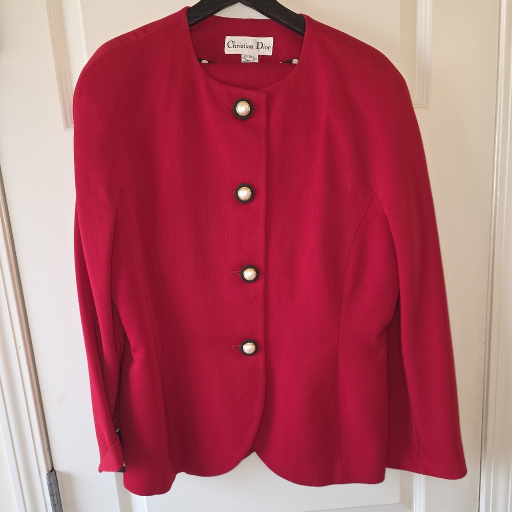 VINTAGE CHRISTIAN DIOR SUIT SIZE 12 - Picture 3 of 16